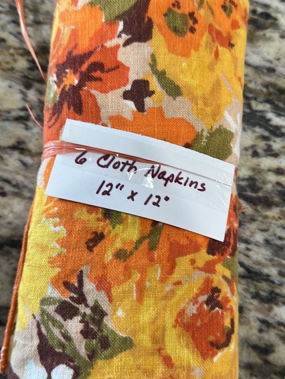 1970’s vintage 12”x12” cloth napkins 6